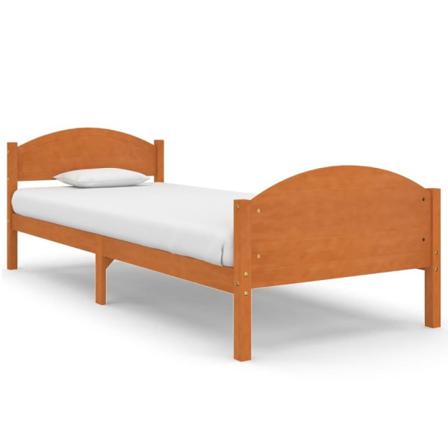 Vidaxl Sängram Honungsbrun Massiv Furu 100x200 Cm Brun