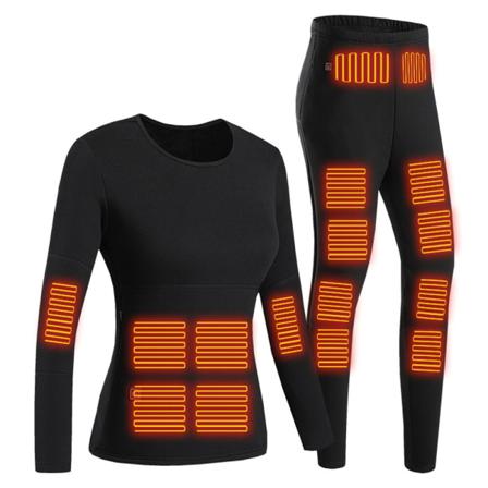 Unisex Usb Eluppvärmd Baslager Topp & Botten Set Long Johns