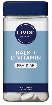 Livol Kalk +D3 vitamin 225 stk, Helse & Madvarer, Mineraler, Kalk