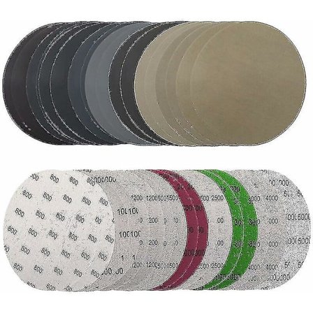 36-pack 125 mm Slippapper, Runda Slippapperskivor, 125 mm Slippapperskiva, Våta och Torra Slippapperskivor 800/1000/1200/1500/2000/2500/3000/4000/5000