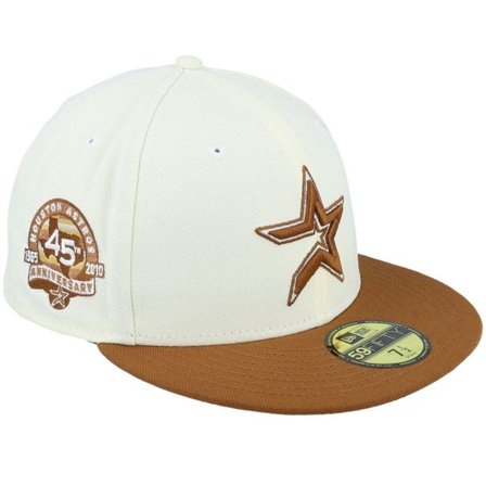 New Era - MLB Vit fitted Keps - Houston Astros 59FIFTY Weekend Smores Chrome/Brown Fitted @ Hatstore