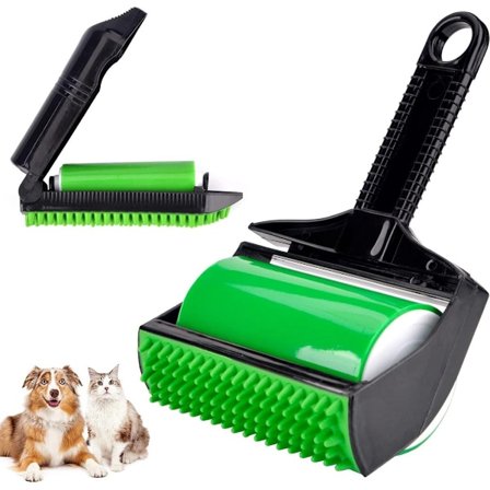 Fjerner for dyrehår - 3-i-1 lo-rulle - Gjenbrukbar, silikon, vaskbar - Egnet for sofaer, tepper, møbler og klær.