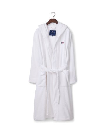 Lexington Unisex morgonrock med luva, vit