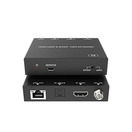 NÖRDIC HDMI eARC SPDIF lydforlænger over CAT6-kabel 100m