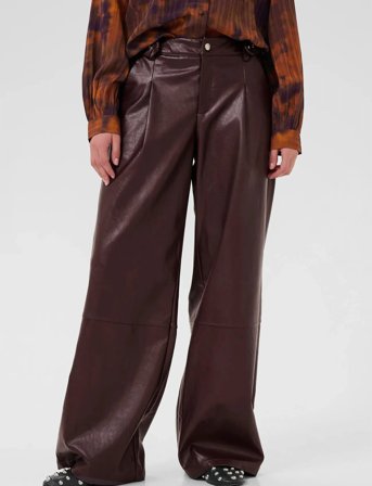 Culture Culilli Pu Pants - Burgundy - 46