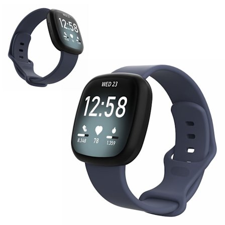 Fitbit Versa 3 / Sense silikon klockarmband - blå grå Size: L