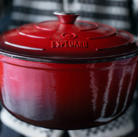 Espegard Støpejernsgryte Rød 6L