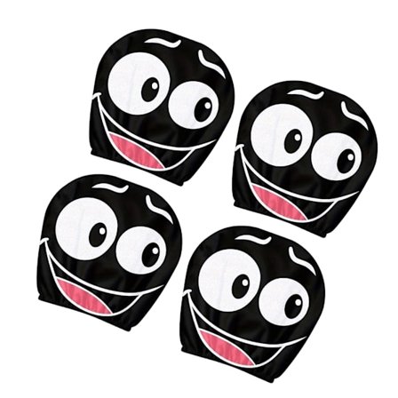 Sjove nakkestøttebetræk til bil, chokerede tegneserieøjne, design, automatisk nakkestøttebeskytter