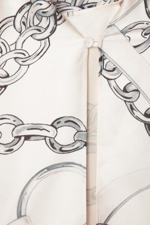 COS Women's Asymmetric Chain-Print Midi Dress in White