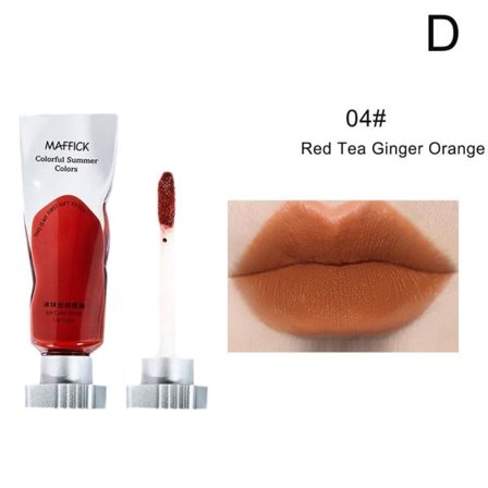 Ice Lip Glaze Matte Velvet Transparent Pigment Lip Mud Ikke Lys 04 # Rød Te Ingefær Oransje 4.5g
