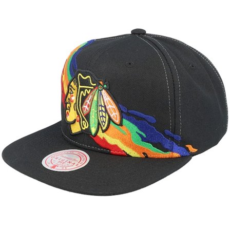 Mitchell & Ness - Negro snapback Gorra - Chicago Blackhawks Vintage Paintbrush Black Snapback @ Hatstore