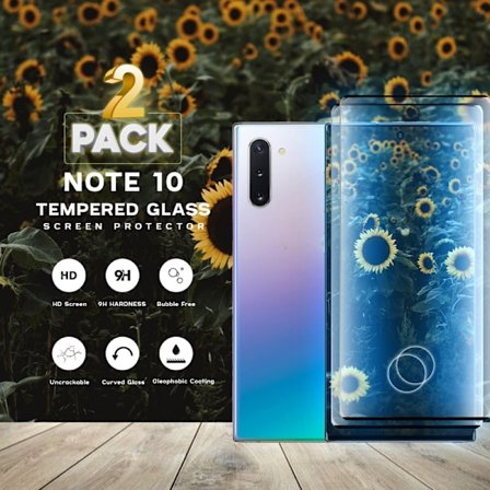 2 Pack Samsung Galaxy Note 10 - Härdat glas 9H-Super kvalitet 3D