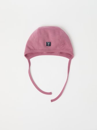 Hjelmlue ullfrotté i merino - 40|42 - barneklær - pink - Polarn O. Pyret