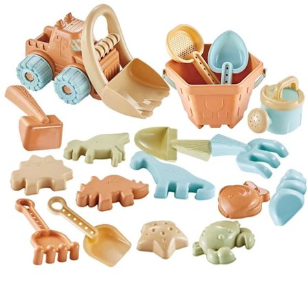 Strandleksaker för barn, mjuka sandlådeleksaker med hink och spade, lämpliga för sommarlekar på stranden för små barn