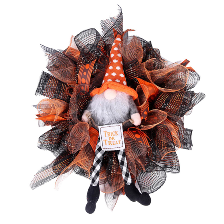 Syksyn Teemainen Kranssi Teko-Kurpitsa Halloween-Juhlan Tunnelman Luomiseen Oranssi