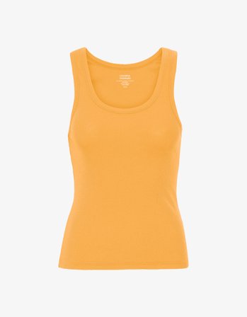 Women Organic Rib Tank Top - Sandstone Orange - M