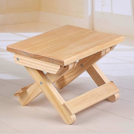 Massivt træ, sammenklappelig skammel, træskammel til børn, bærbar skammel til køkken, soveværelse, stue, badeværelse, have, camping