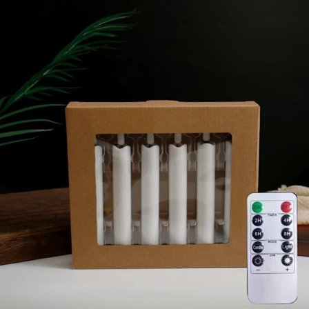 LED-ljus med fjärrkontroll, elfenbensfärgade flamlösa, flimrande elektriska 6-pack LED-ljus, 16 cm batteridrivna