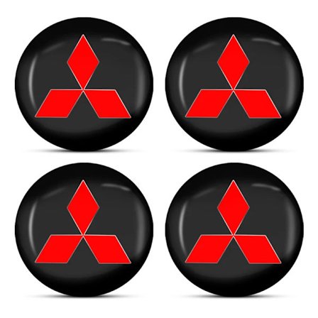 4 stk. 56 mm Bilhjul Senter Nav Kapsel Felg Deksel Emblem Klistremerke For Mitsubishi Asx Lancer Outlander Pajero Ralliart Biltilbehør