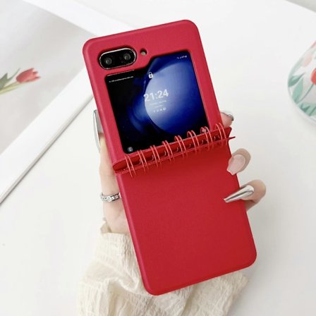 Läderfodral för Z Flip 6, Kreativt Fodral för Samsung Galaxy Z Flip 6 med Unik Gångjärnsdesign, Stötsäkert Skyddande Fodral för Z Flip 6