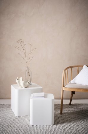 Jotex - Sidobord 2-pack 30x30 Cm, 40x40 Cm Matt hvit - CUBO - Kjøp Sidebord & småbord hos Jotex