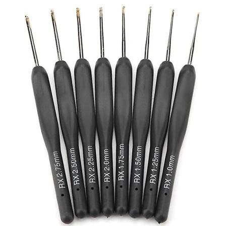 Hæklenåle Sæt Blødt Håndtag Aluminium Hæklenål Strik Væve DIY Håndværk Nål Lille Størrelse Oplyst Hæklenåle (1 sæt, Sort)