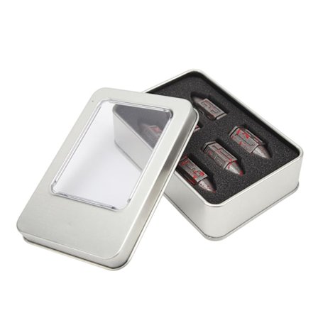 6 stk. Bullet Metal Terninger Sett Mikro Polyhedral Blodbeflekket Bullet Metal Terninger Sett for Bordspill