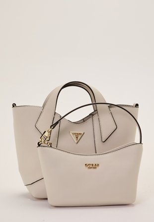 Guess - Darcy Mini Tote - Stone - Kläder - - Bubbleroom
