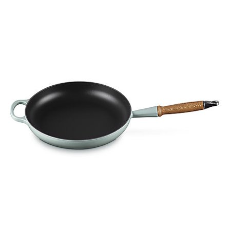 LE CREUSET Signature støpejern stekepanne m/trehåndtak 28cm Sea Salt