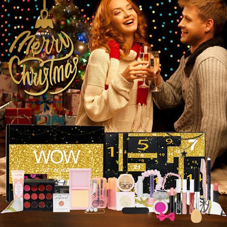 POPFEEL Joulu 24 päivän joulukalenteri Laatikko All-in-One meikkisetti