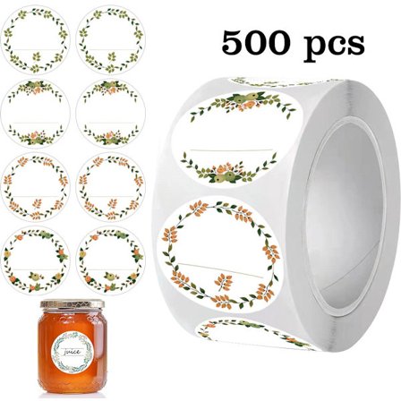 Selvklebende syltetøyetiketter 500 stk med 4 mønstre Selvklebende etiketter Etiketter Krydderglassetiketter Selvklebende etiketter for syltetøyglass 