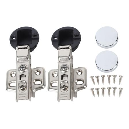 2 sett rustfritt stål 201 skapdør glasshengsel 35 kopp glassdør demping bufferhengsel midtbøy halv overlay 9mm