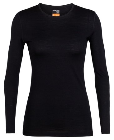 Icebreaker Wmns 200 Oasis LS Crewe Svart