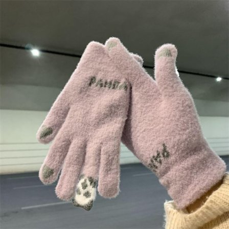 Ridhandskar Touch Five Fingers e Warm Thickened Cold Knitted