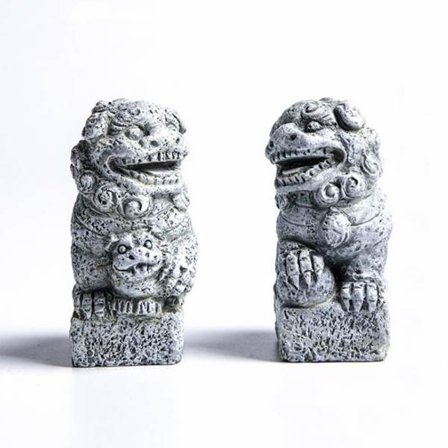 Husdjur Akvarium Dekorationer Akvarium Dekoration Mini/Par Storlek Prydnader Tillbehör Fisk Gömställen Asiatisk Trädgård FengShui Beast Dog (Par/Mini 