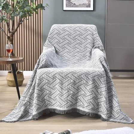 [CA] Sofatrekk for store sofaer, 3-seter, Stereoskopisk Jacquard-vevd allsidig dekorativt sengeteppe for sofa, sengeteppe og sofa 130*180cm[JUN]