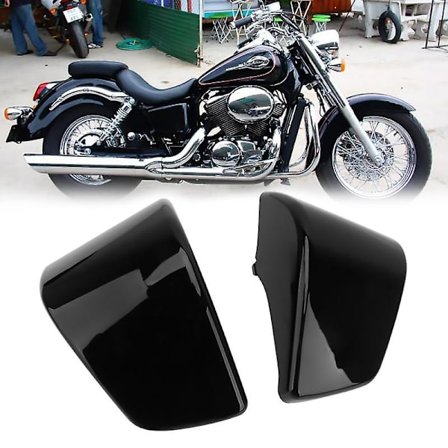 Moottoripyörän kiiltävä musta akun sivukannen suojus Honda Shadow Ace Vt400 Vt750 Vt 400 750 1997-2003