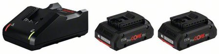 Bosch GAL 18V-40 + 4,0Ah ProCORE Laddpaket, Batterier & laddare