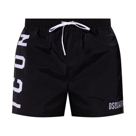 Dsquared2, Swim shorts with logo Zwart, Heren, Maat:S