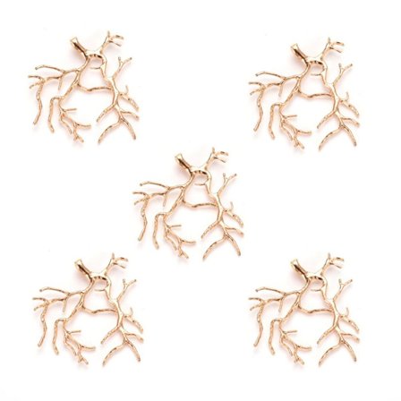 5 kpl Tree Branch Base kaulakoru riipuksia GOLD