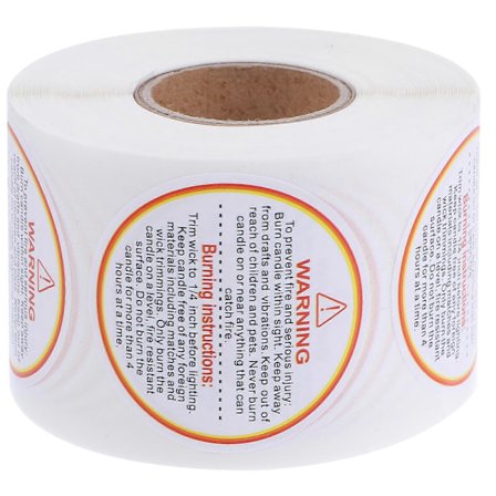 500 stk. Advarselsmærkat til stearinlys Aftagelige sikkerhedsmærkater til stearinlysglas