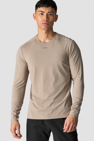 ICANIWILL - Mirage Long Sleeve Men Light Dusty Brown - Pitkähihaiset - Miehet - Treenivaatteet ICIW:ltä