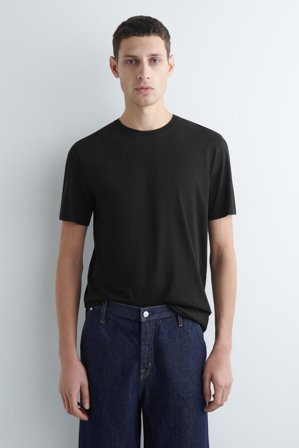 COS Men's Cotton Crew-Neck T-Shirt in Black