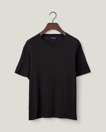Lexington Boxy t-shirt i hørblanding, sort