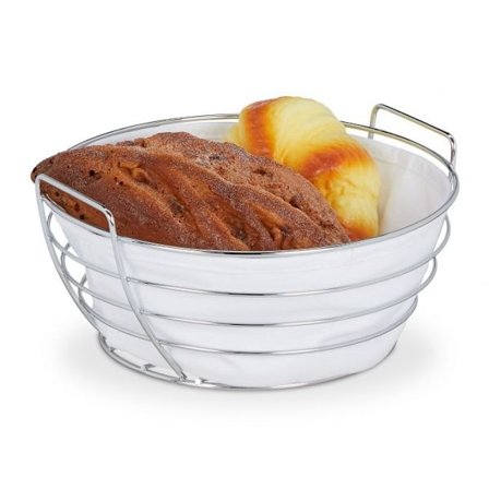 Rund brödkorg i metall med lock