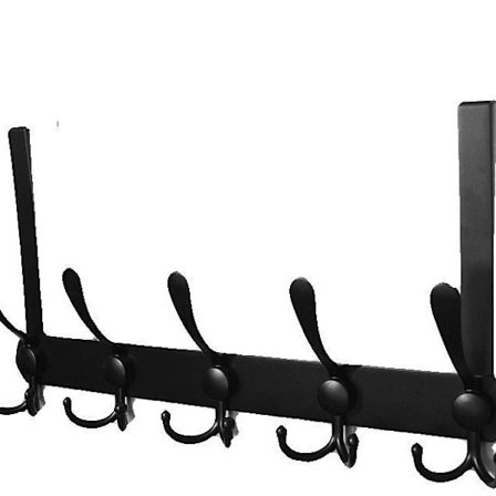 Klesstativ kompatibelt med dør, dørkrok i rustfritt stål, hengekrok over døren kompatibel med soverom, bad, kjøkkendør (svart, 15 kroker, 4,5 cm)