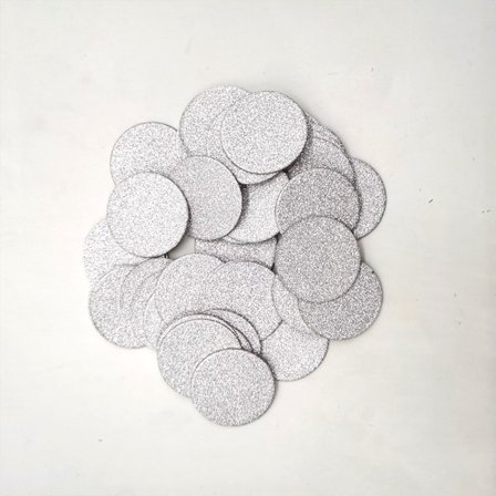 200 st Papperskonfetti Pappersrester SILVER RUND FORM RUND Silver Round Shape-Round Shape
