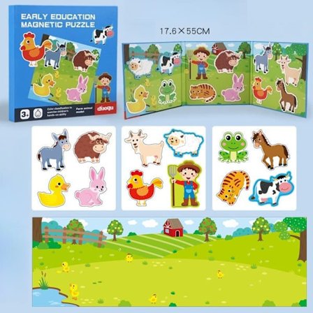 Magnetisk puslespil til børn 2-5 år, rejselegetøj og puslespil til bil- og flyrejser