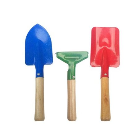 Färgglada trädgårdsredskap för barn, miniatyrhandtag i trä, murslev, spade, gaffel, trädgårdsredskap, S