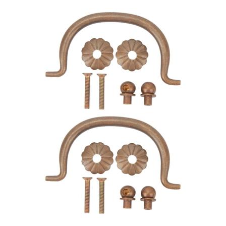 2-pack Brons Handtag i Mässing Retro Blomform Delikat Elegant Skåpshandtag Möbelhandtag